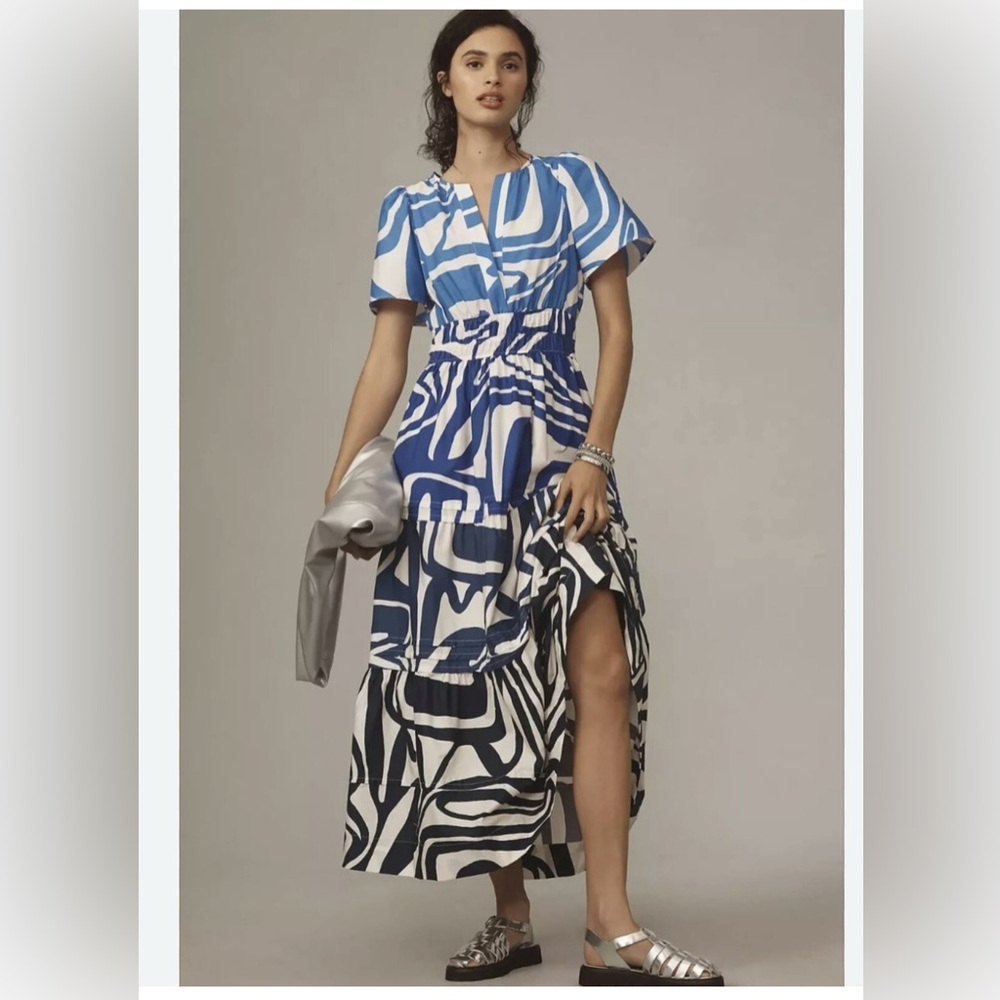 Anthropologie Blue Somerset Maxi Dress